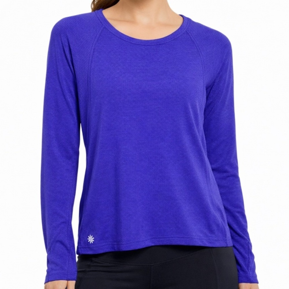 Athleta Womens Royal Blue Long Sleeve Activewear Top with Thumbholes Size XXS